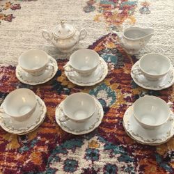 Antique China Cream And Sugar Set