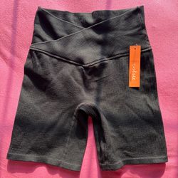 Colsie High-waisted Ribbed Biker Shorts