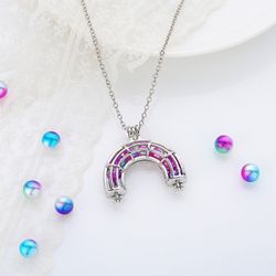 Color Pearl Cage Rainbow Bridge Diy Pendant Necklace
