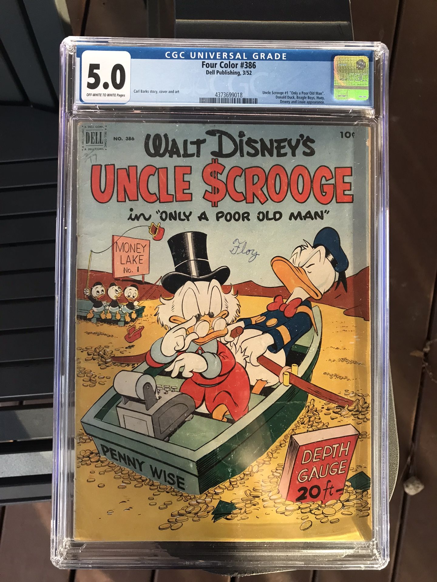 Four Color #386 (1952) CGC 5.0 — O/w To White Pages; 1st Uncle Scrooge Comic