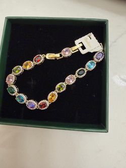 Multi Color Stone Tennis Bracelet