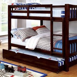 Brand New Espresso Full over Full Bunk Bed (Trundle Sold Separately )