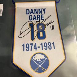 Danny Gare Autographed Buffalo Sabres Mini Banner 