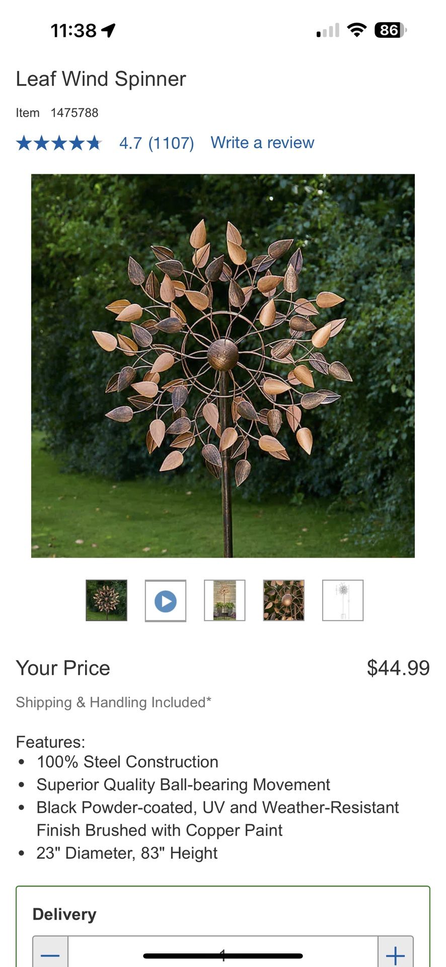 Leaf Spinner Wind Decoration, Yard - Costco
