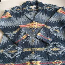 Jones New York Southwest/Aztec Indian Blanket Sweater/Jacket Lg