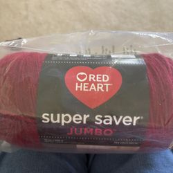 Red Heart Burgundy Yarn - Jumbo Super Daver