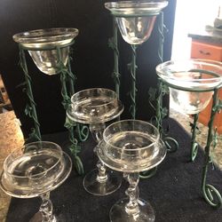 Candle Holder Trios - Two Sets