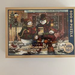 NEW Sealed Cobble Hill Snowmen Holiday Puzzle 500 Pieces