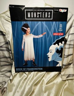 Halloween Universal Monsters Bride Of Frankenstein Childs Sz SP 4/6x Costume New