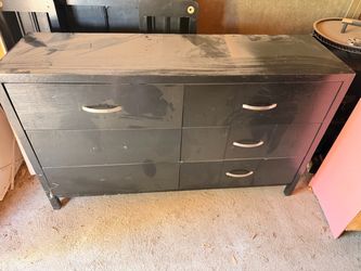 Black 6-Drawer Double Dresser