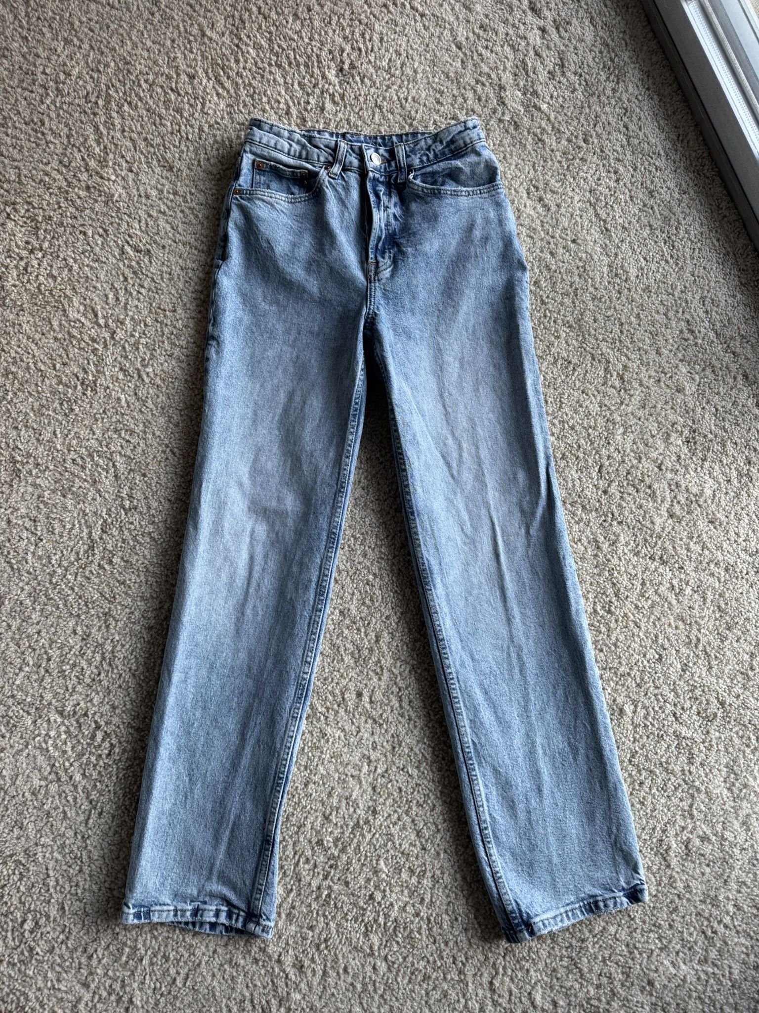 H&M High-Waist Straight Jeans 26” Waist