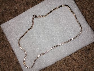 14kt Yellow Gold Authentic Diamond Tennis Necklace 