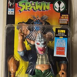 Spawn 1994 Clown Poseable Action Figure Includes Special Edition Comic Book 