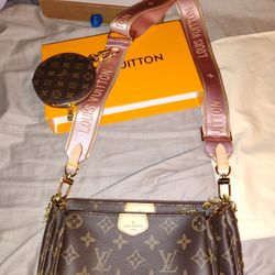 Louis Vuitton Rose Clair Monogram Canvas Multi Pochette Accessories Bag