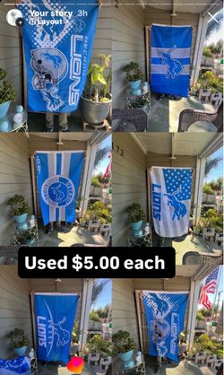 Detroit Lions flags size 5’x3’ $5.00 each