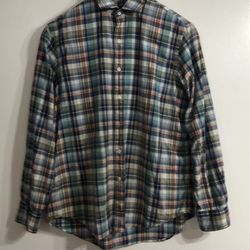 Polo Ralph Lauren men’s buttons down shirt collar blue plaid.L