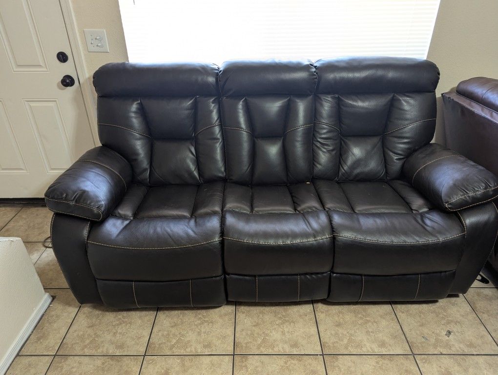 Black Reclining Leather Couch
