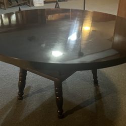 Laminated over Amish mahogany wood round table