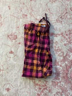 Pink and purple plaid loungewear pants XS