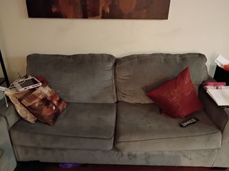 Gray Fabric Two-Seat Sofa