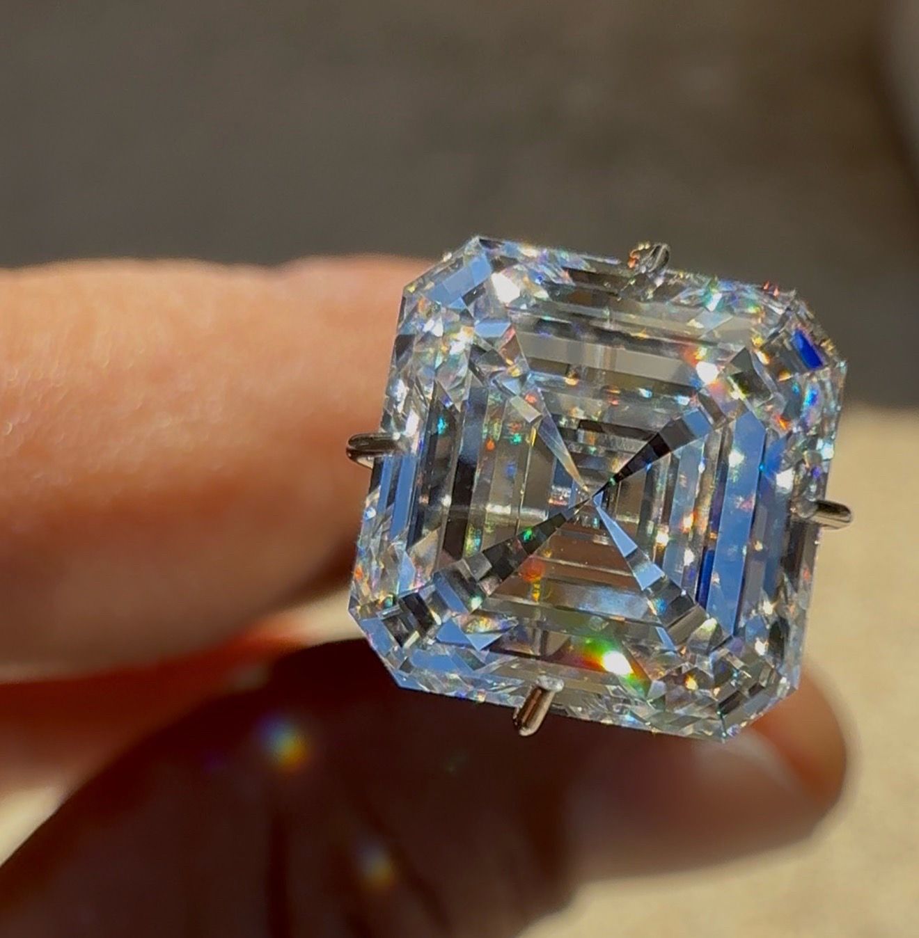 5.06 carats Asscher cut Lab grown diamond