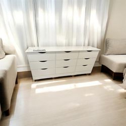 White 9 Drawer Dresser