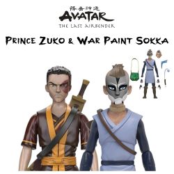Prince Zuko & War Paint Sokka BST AXN Action Figure Set