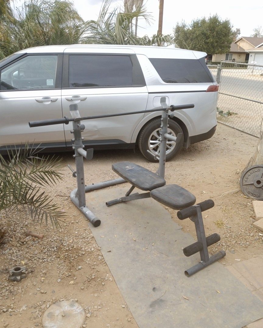 Rack + Bench+ Barbell
