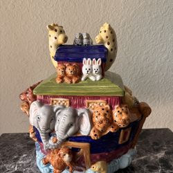Noah’s Ark Cookie Jar Animal Decor Nursery Baby Shower Gift