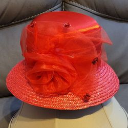 Red Church Dress Hat