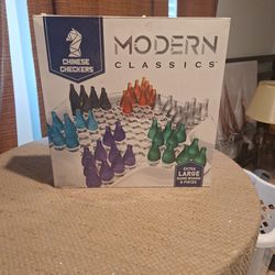 New Chinese Checkers Modern Classic Extra Large Game Board And Pieces $8