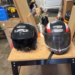 Motorcycle Helmets 2 ea  1 New