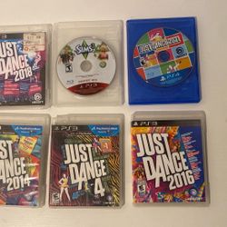 PS3 Game Bundle — 6 Games (Just Dance + Sims 3)