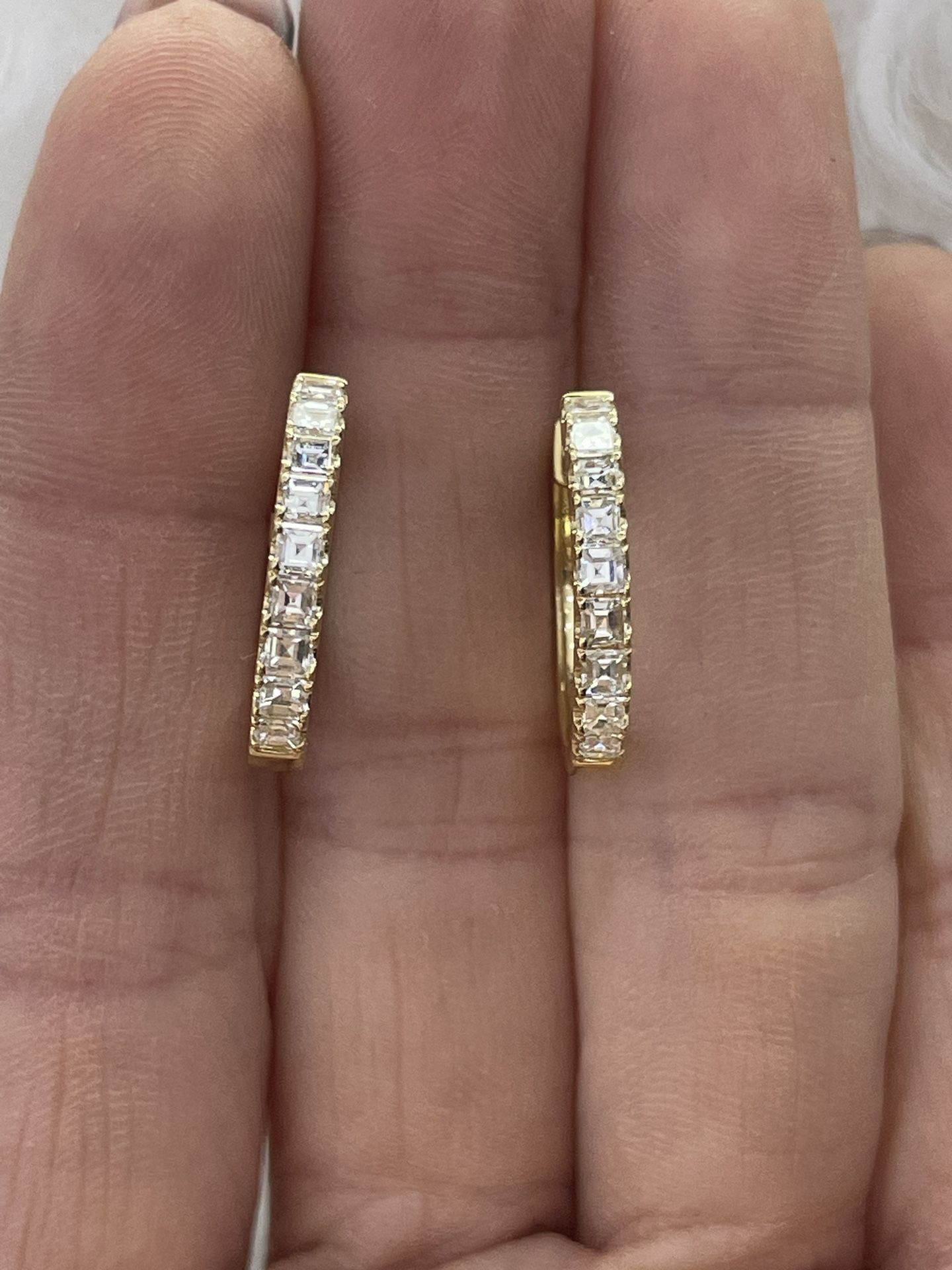 1CT Natural Diamond hoops earrings 