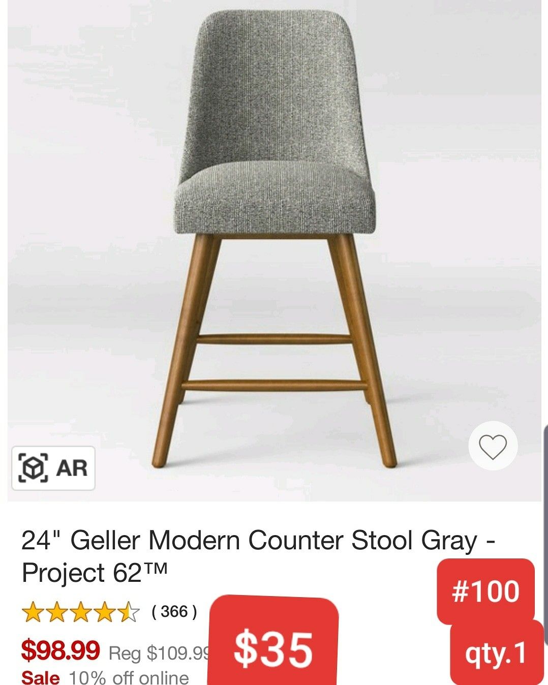 Counter stool gray