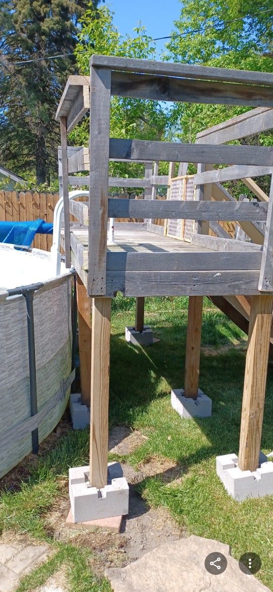 Pool Surrounding With Steps Going Into It All Treated Wood Free (contact info removed) Call Or Text 
