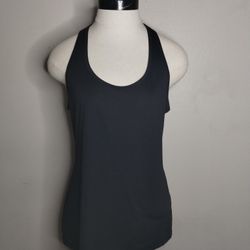 Yogalicious Women's Solid Black Athletic Racerback Tank Top Size Medium