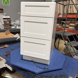 White Shaker 3 Drawer Cabinet