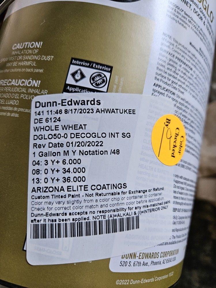 Dunn Edwards Paint Whole Wheat.