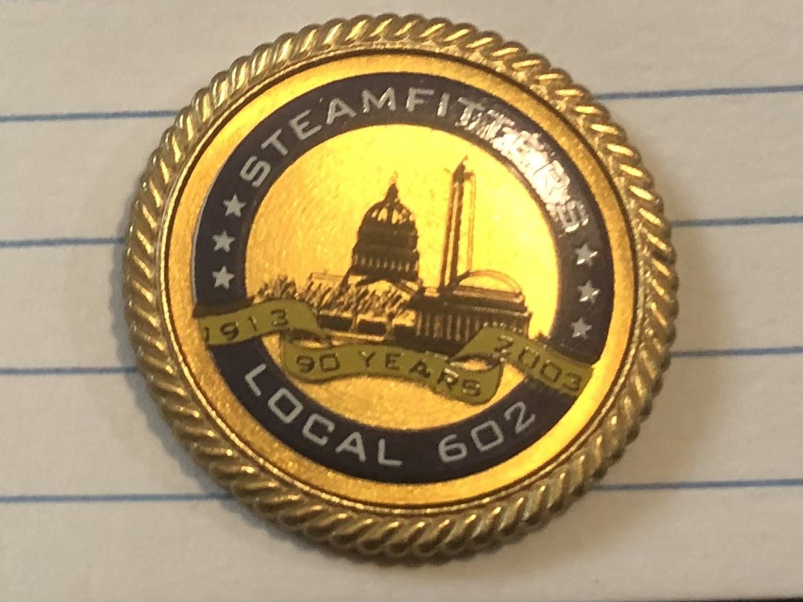 $75 United Association Union Pin From Washington D. C.