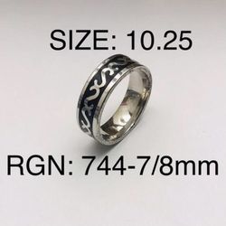 Stainless Steel Ring Band For Men & Women: Size-10.25/RGN-744-7