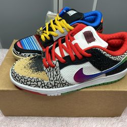 NIKE SB DUNK LOW WHAT THE PAUL MULTICOLOR BLACK WHITE NEW SNEAKERS SHOES SIZE 7 40 A5