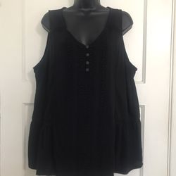 ✔️Faded Glory Elegant Black Sleeveless Top 🌷 