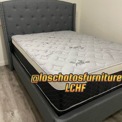 Queen size bed frame and mattress