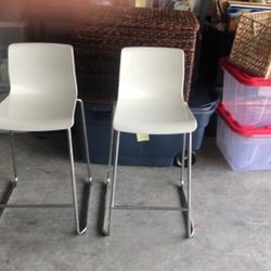 White Glenn IKEA barstools, kitchen stools