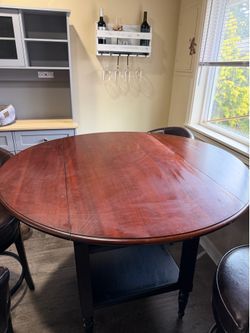 Pier one bar height table w/ stools 4’x3’