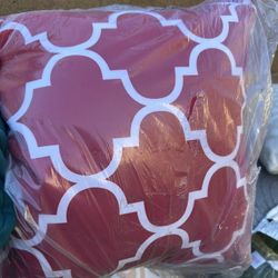 New Red Decorative Outdoor Throw Pillows Set Of 4 