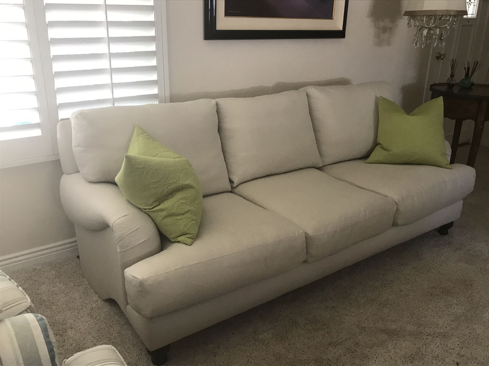 Elegant Linen, Down Filled sofa
