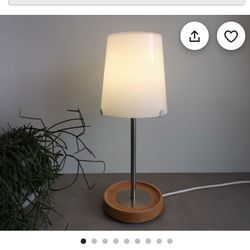 Collectible Vintage Ikea Basisk Design White Milk Glass Cone Shade Table Lamp