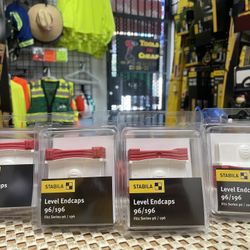 STABILA TYPE 196/96M LEVEL END CAPS (SET OF 2) $12 each set.